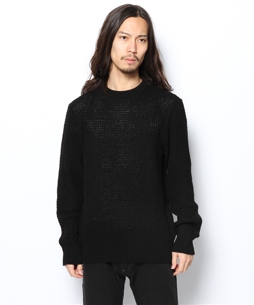 603（ロクマルサン）の「603 方畦クルーネックニット（ニット/セーター・メンズ・ブラック/ネイビー/オフホワイト・FREE）」の4枚目の写真