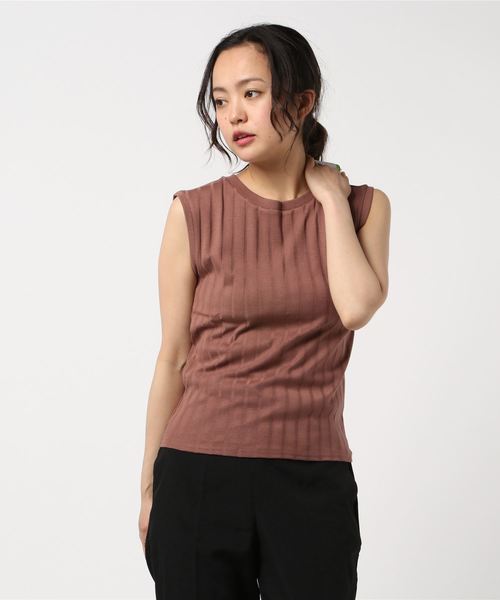 LB/S (エルビーエス)の「ZERO STAIN 針抜ノースリーブ(Tシャツ/カットソー・レディース・ホワイト/ブラック/ブラウン/マスタード・SMALL/MEDIUM/LARGE)」の4枚目の写真