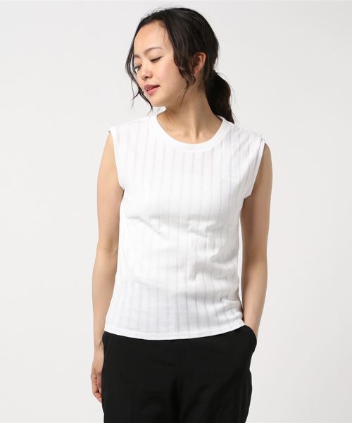 LB/S (エルビーエス)の「ZERO STAIN 針抜ノースリーブ(Tシャツ/カットソー・レディース・ホワイト/ブラック/ブラウン/マスタード・SMALL/MEDIUM/LARGE)」の2枚目の写真