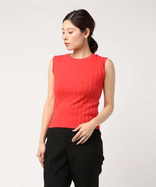 LB/S (エルビーエス)の「ZERO STAIN 針抜ノースリーブ(Tシャツ/カットソー・レディース・ホワイト/ブラック/ブラウン/マスタード・SMALL/MEDIUM/LARGE)」の1枚目の写真