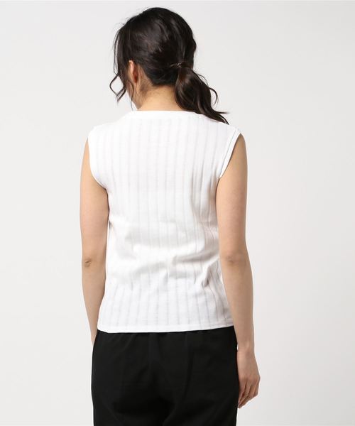 LB/S (エルビーエス)の「ZERO STAIN 針抜ノースリーブ(Tシャツ/カットソー・レディース・ホワイト/ブラック/ブラウン/マスタード・SMALL/MEDIUM/LARGE)」の6枚目の写真