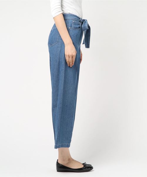 Petit Honfleur(プチオンフルール)の「◇カタログ掲載◇【麻シリーズ】麻入りデニムワイドパンツ(デニムパンツ・レディース・ネイビー/ブルー・70/61/64/67)」の9枚目の写真