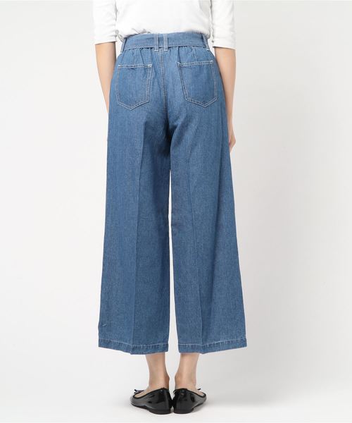 Petit Honfleur(プチオンフルール)の「◇カタログ掲載◇【麻シリーズ】麻入りデニムワイドパンツ(デニムパンツ・レディース・ネイビー/ブルー・70/61/64/67)」の10枚目の写真
