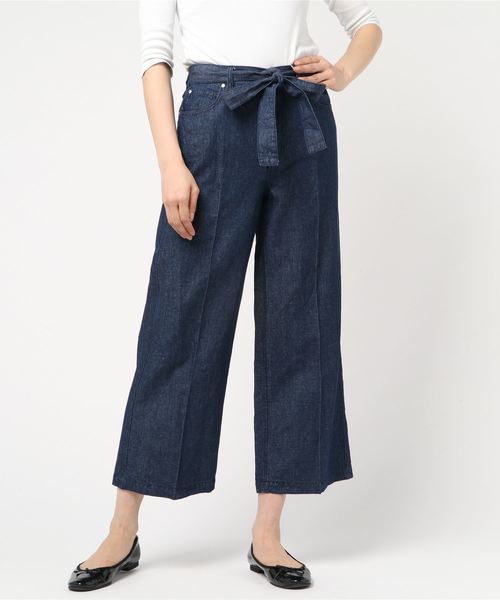 Petit Honfleur(プチオンフルール)の「◇カタログ掲載◇【麻シリーズ】麻入りデニムワイドパンツ(デニムパンツ・レディース・ネイビー/ブルー・70/61/64/67)」の17枚目の写真