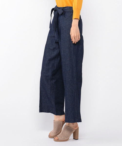 Petit Honfleur(プチオンフルール)の「◇カタログ掲載◇【麻シリーズ】麻入りデニムワイドパンツ(デニムパンツ・レディース・ネイビー/ブルー・70/61/64/67)」の20枚目の写真