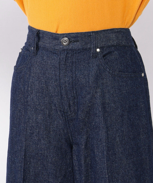 Petit Honfleur(プチオンフルール)の「◇カタログ掲載◇【麻シリーズ】麻入りデニムワイドパンツ(デニムパンツ・レディース・ネイビー/ブルー・70/61/64/67)」の11枚目の写真