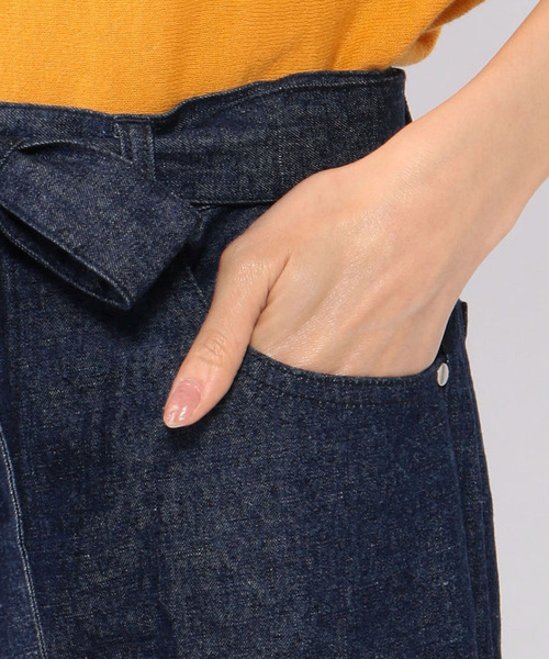 Petit Honfleur(プチオンフルール)の「◇カタログ掲載◇【麻シリーズ】麻入りデニムワイドパンツ(デニムパンツ・レディース・ネイビー/ブルー・70/61/64/67)」の12枚目の写真