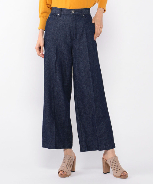 Petit Honfleur(プチオンフルール)の「◇カタログ掲載◇【麻シリーズ】麻入りデニムワイドパンツ(デニムパンツ・レディース・ネイビー/ブルー・70/61/64/67)」の21枚目の写真