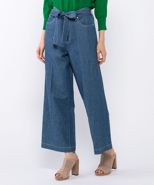 Petit Honfleur(プチオンフルール)の「◇カタログ掲載◇【麻シリーズ】麻入りデニムワイドパンツ(デニムパンツ・レディース・ネイビー/ブルー・70/61/64/67)」の22枚目の写真