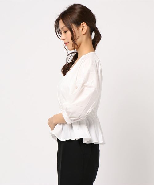 fifth（フィフス）の「カシュクールフレアブラウス（シャツ/ブラウス・レディース・ホワイト/パープル・MEDIUM）」の3枚目の写真