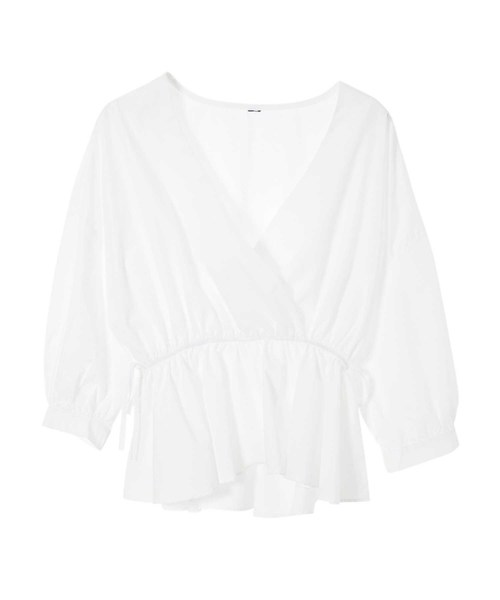 fifth（フィフス）の「カシュクールフレアブラウス（シャツ/ブラウス・レディース・ホワイト/パープル・MEDIUM）」の5枚目の写真