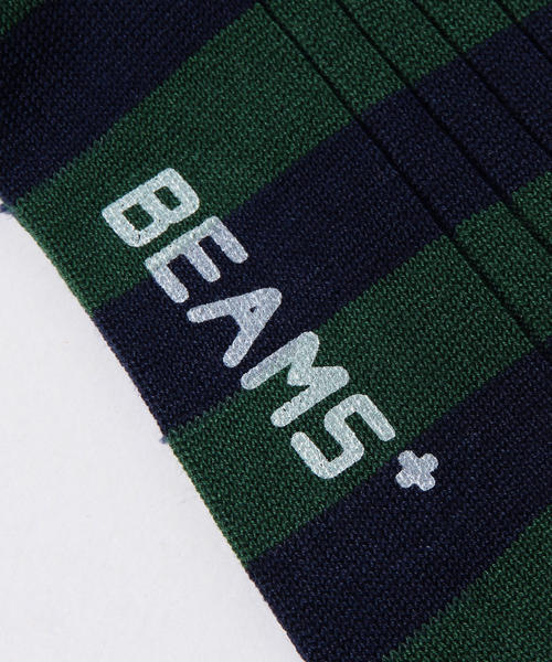 BEAMS PLUS(ビームスプラス)の「BEAMS PLUS / リブ ボーダーソックス(ソックス/靴下・メンズ・ホワイト/ブラック系その他/グリーン/インディゴブルー・ONE SIZE)」の8枚目の写真