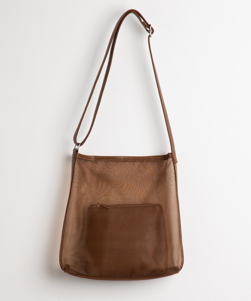 WEGO(ウィゴー)の「WEGO/ポーチ付きシアーショルダーバッグ(ショルダーバッグ・レディース・ブラウン/ブラック・FREE)」の10枚目の写真