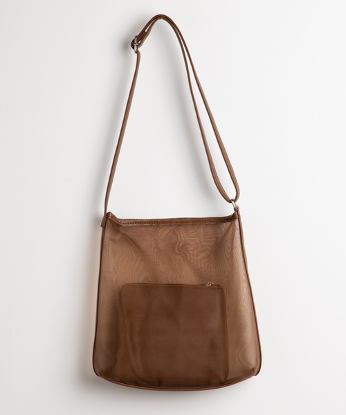 WEGO(ウィゴー)の「WEGO/ポーチ付きシアーショルダーバッグ(ショルダーバッグ・レディース・ブラウン/ブラック・FREE)」の4枚目の写真