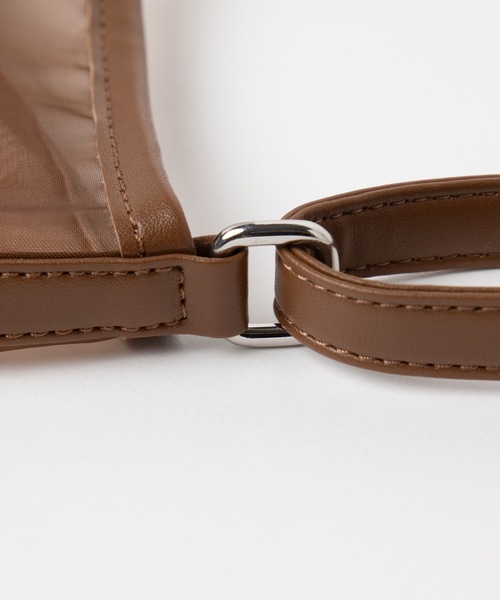 WEGO(ウィゴー)の「WEGO/ポーチ付きシアーショルダーバッグ(ショルダーバッグ・レディース・ブラウン/ブラック・FREE)」の5枚目の写真