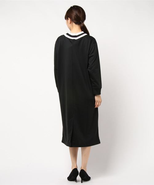 GeeRA（ジーラ）の「Ｖライン裏毛ワンピース（ワンピース・レディース・ブラック・MEDIUM/LARGE/X-LARGE）」の3枚目の写真