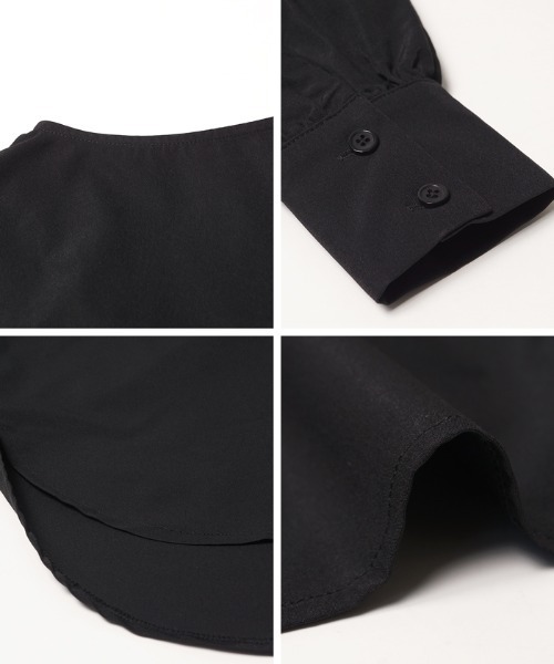 coca（coca）（コカ）の「ボートネックバルーンスリーブシンプルブラウス（シャツ/ブラウス・レディース・ホワイト/ブラック・ONE SIZE）」の10枚目の写真