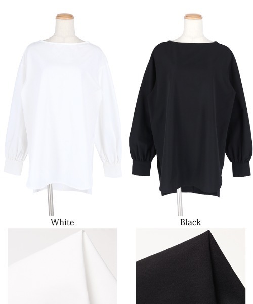coca（coca）（コカ）の「ボートネックバルーンスリーブシンプルブラウス（シャツ/ブラウス・レディース・ホワイト/ブラック・ONE SIZE）」の11枚目の写真