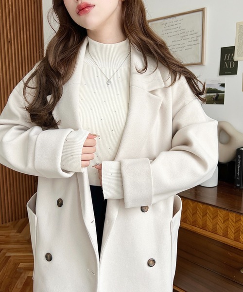 semoh - 【24AW】 カシミヤ メルトン アクションプリーツ ダブル