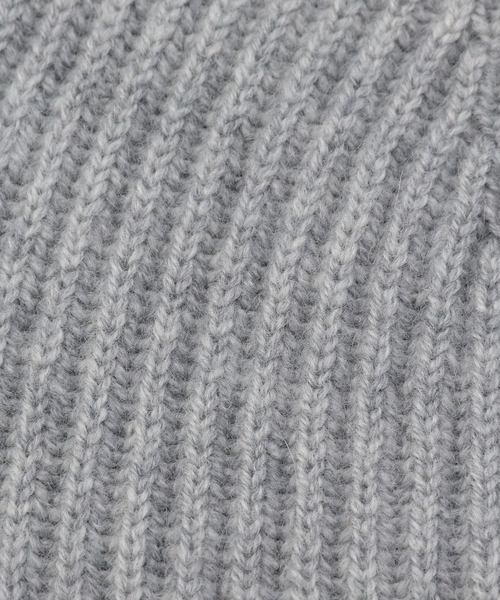 Johnstons of Elgin（ジョンストンズオブエルガン）の「JOHNSTONS / カシミヤリブキャップ（ニットキャップ/ビーニー・メンズ・ブラック/オリーブ/ホワイト/ライトグレー/ネイビー・FREE）」の6枚目の写真