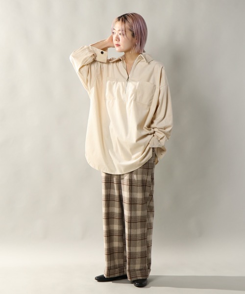 notch.(ノッチ)の「チェックワイドパンツ(その他パンツ・レディース・ブラック/ベージュ/オフホワイト・M)」の6枚目の写真