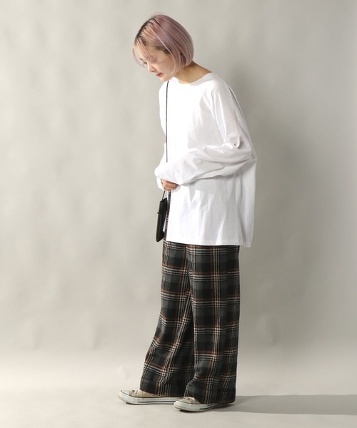 notch.(ノッチ)の「チェックワイドパンツ(その他パンツ・レディース・ブラック/ベージュ/オフホワイト・M)」の11枚目の写真