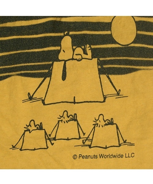 One deux boo(ワンドゥーブー)の「Peanuts半袖Tee ビーグルスカウト柄レディース(Tシャツ/カットソー・レディース・グリーン/イエロー/レッド・MEDIUM)」の6枚目の写真