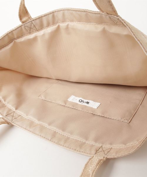 WEGO(ウィゴー)の「WEGO/ロゴプリーツトートバッグ(トートバッグ・レディース・ベージュ/その他1・FREE)」の6枚目の写真