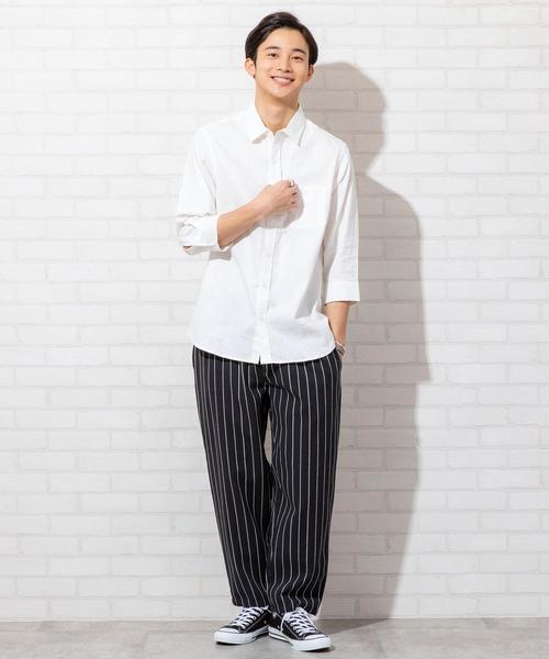 coen（コーエン）の「ヘンプレギュラーカラー7分袖シャツ#（シャツ/ブラウス・メンズ・ホワイト/オリーブ/ネイビー・SMALL/MEDIUM/LARGE/X-LARGE）」の19枚目の写真