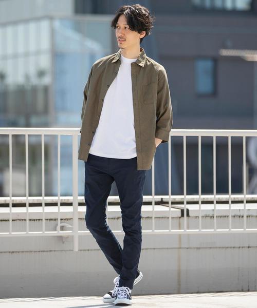 coen（コーエン）の「ヘンプレギュラーカラー7分袖シャツ#（シャツ/ブラウス・メンズ・ホワイト/オリーブ/ネイビー・SMALL/MEDIUM/LARGE/X-LARGE）」の17枚目の写真