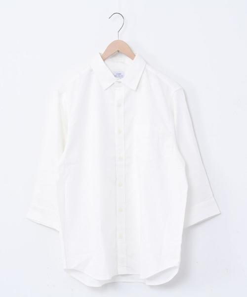 coen（コーエン）の「ヘンプレギュラーカラー7分袖シャツ#（シャツ/ブラウス・メンズ・ホワイト/オリーブ/ネイビー・SMALL/MEDIUM/LARGE/X-LARGE）」の12枚目の写真