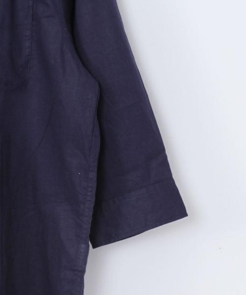 coen（コーエン）の「ヘンプレギュラーカラー7分袖シャツ#（シャツ/ブラウス・メンズ・ホワイト/オリーブ/ネイビー・SMALL/MEDIUM/LARGE/X-LARGE）」の5枚目の写真