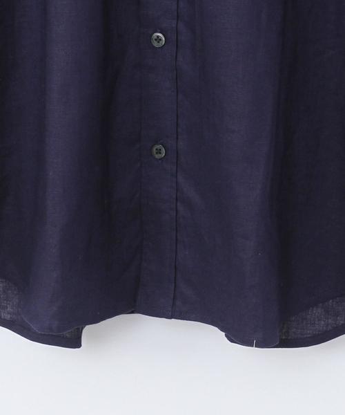 coen（コーエン）の「ヘンプレギュラーカラー7分袖シャツ#（シャツ/ブラウス・メンズ・ホワイト/オリーブ/ネイビー・SMALL/MEDIUM/LARGE/X-LARGE）」の4枚目の写真