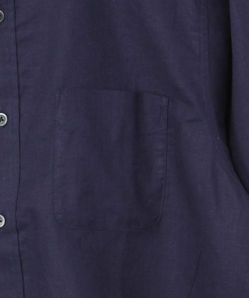 coen（コーエン）の「ヘンプレギュラーカラー7分袖シャツ#（シャツ/ブラウス・メンズ・ホワイト/オリーブ/ネイビー・SMALL/MEDIUM/LARGE/X-LARGE）」の9枚目の写真