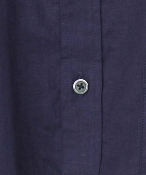 coen（コーエン）の「ヘンプレギュラーカラー7分袖シャツ#（シャツ/ブラウス・メンズ・ホワイト/オリーブ/ネイビー・SMALL/MEDIUM/LARGE/X-LARGE）」の8枚目の写真