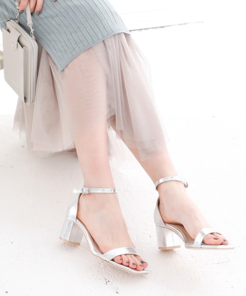 VIVIAN（ヴィヴィアン）の「スクエアトゥアンクルストラップサンダル（サンダル・レディース・Royal/ベージュ系その他6/D/ブラック系その他2/ブラック系その他3/ブラック×グリーン/インディゴ×ゴールド/E/PINK/パイソン/シルバー/White・SS/S/M/L/LL）」の14枚目の写真