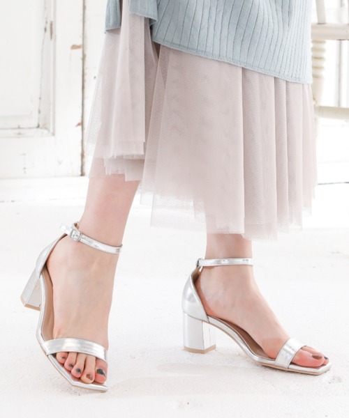 VIVIAN（ヴィヴィアン）の「スクエアトゥアンクルストラップサンダル（サンダル・レディース・Royal/ベージュ系その他6/D/ブラック系その他2/ブラック系その他3/ブラック×グリーン/インディゴ×ゴールド/E/PINK/パイソン/シルバー/White・SS/S/M/L/LL）」の19枚目の写真