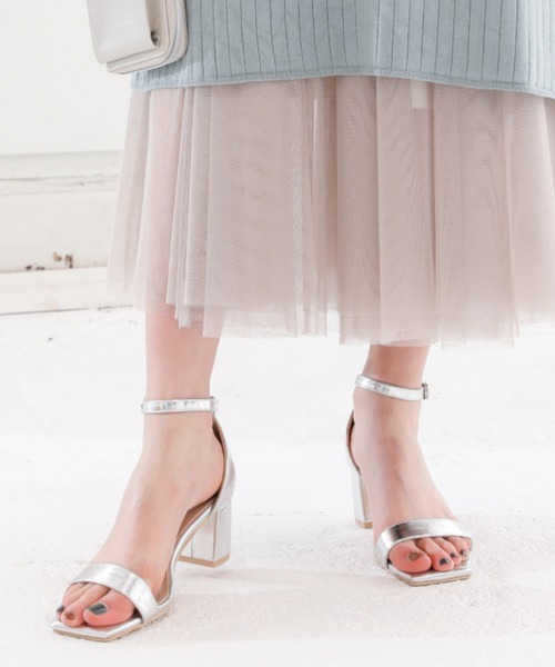 VIVIAN（ヴィヴィアン）の「スクエアトゥアンクルストラップサンダル（サンダル・レディース・Royal/ベージュ系その他6/D/ブラック系その他2/ブラック系その他3/ブラック×グリーン/インディゴ×ゴールド/E/PINK/パイソン/シルバー/White・SS/S/M/L/LL）」の20枚目の写真