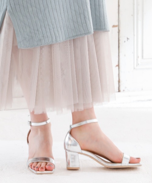 VIVIAN（ヴィヴィアン）の「スクエアトゥアンクルストラップサンダル（サンダル・レディース・Royal/ベージュ系その他6/D/ブラック系その他2/ブラック系その他3/ブラック×グリーン/インディゴ×ゴールド/E/PINK/パイソン/シルバー/White・SS/S/M/L/LL）」の21枚目の写真