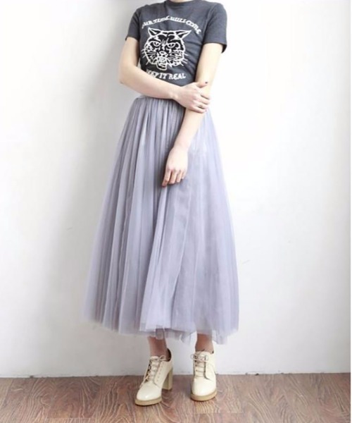 MAISON DE THERESE(メゾン ド テレーズ)の「チュールロングスカート(スカート・レディース・ホワイト/ブラック/グレー・M)」の6枚目の写真