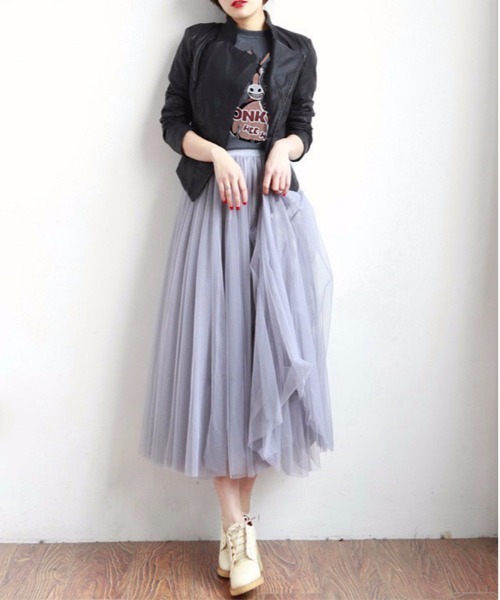MAISON DE THERESE(メゾン ド テレーズ)の「チュールロングスカート(スカート・レディース・ホワイト/ブラック/グレー・M)」の9枚目の写真