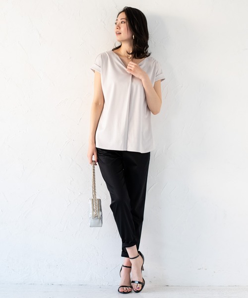 LOUNGEDRESS（ラウンジドレス）の「ブラウスカットソー（Tシャツ/カットソー・レディース・ライトグレー/オフホワイト/ブラック・FREE）」の12枚目の写真