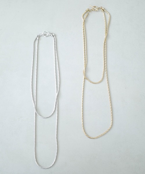 DouDou（ドゥドゥ）の「スネークチェーン2連ネックレス（ネックレス・レディース・シルバー/ゴールド・FREE）」の5枚目の写真