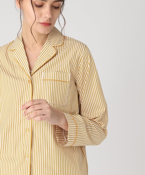 bijorie（ビジュリィ）の「ストライプコットン パジャマ／長袖（ルームウェア/パジャマ・レディース・レッド/キャメル/イエロー・FREE）」の11枚目の写真