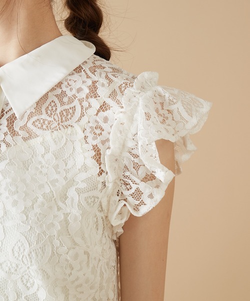 MIIA（ミーア）の「レースフリルブラウス（シャツ/ブラウス・レディース・ブラック/ベージュ/オフホワイト・FREE）」の9枚目の写真