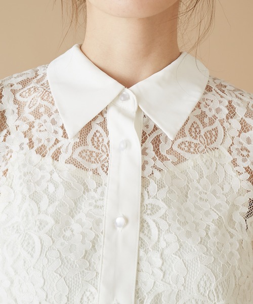 MIIA（ミーア）の「レースフリルブラウス（シャツ/ブラウス・レディース・ブラック/ベージュ/オフホワイト・FREE）」の8枚目の写真