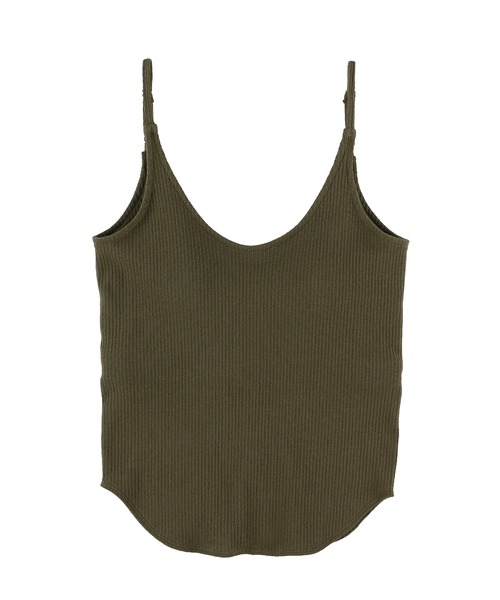 ALEXIA STAM（アリシアスタン）の「Open Back Rib Camisole /オープンバックリブキャミソール（キャミソール・レディース・ブラック/カーキ/グレイッシュベージュ・FREE）」の13枚目の写真