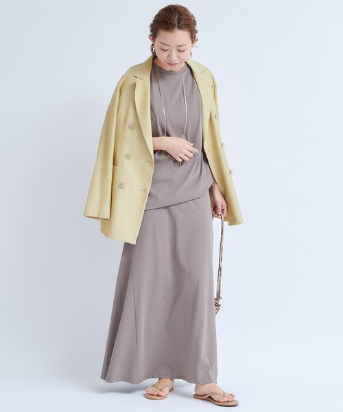 DouDou（ドゥドゥ）の「セットアップタック袖プルオーバー（Tシャツ/カットソー・レディース・ブラック/グレイッシュベージュ・FREE）」の16枚目の写真