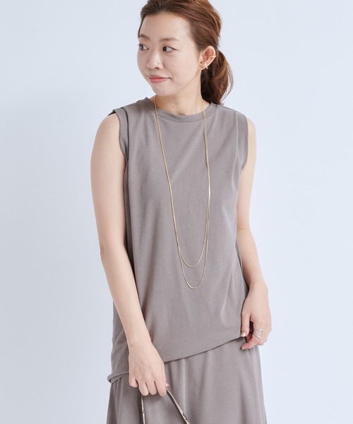 DouDou（ドゥドゥ）の「セットアップタック袖プルオーバー（Tシャツ/カットソー・レディース・ブラック/グレイッシュベージュ・FREE）」の10枚目の写真