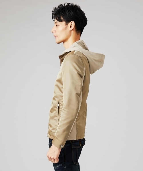 MICHEL KLEIN HOMME (ミッシェルクランオム)の「ブルゾン(コマツリモンタ)(Tシャツ/カットソー・メンズ・ベージュ/ネイビー・MEDIUM/LARGE/X-LARGE)」の6枚目の写真